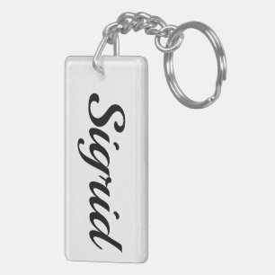 personalisierbar Vorname Sigrid schwarz weiß Keychain