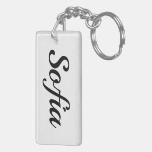 personalisierbar Vorname Sofia schwarz weiß Keychain