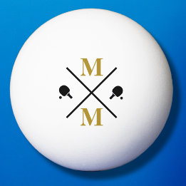 personalisiert Monogramm Gold Ping Pong Ball