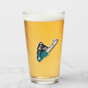 Personalisierte 473 ml Trinkglas mit Kettensägen-D Glass
