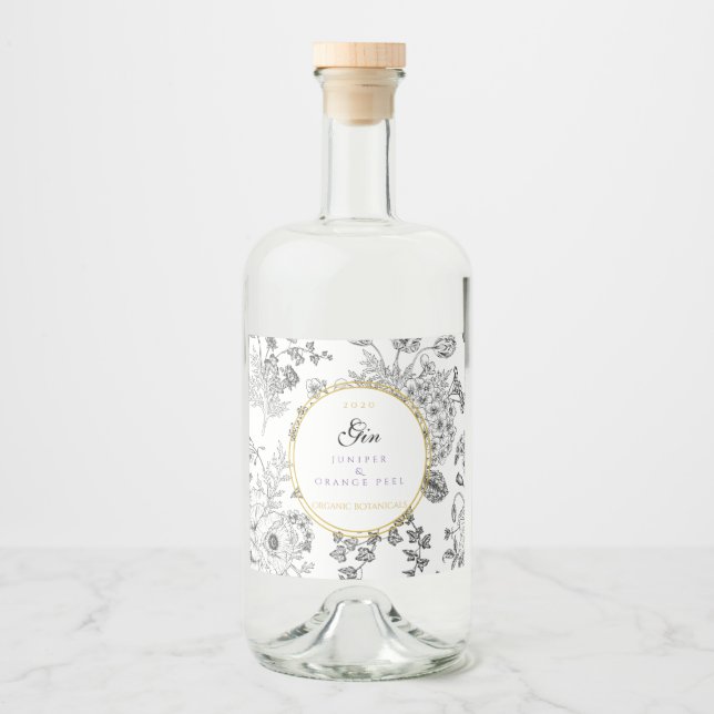 Personalisierte Ginbottle Liquor Bottle Label (Front)