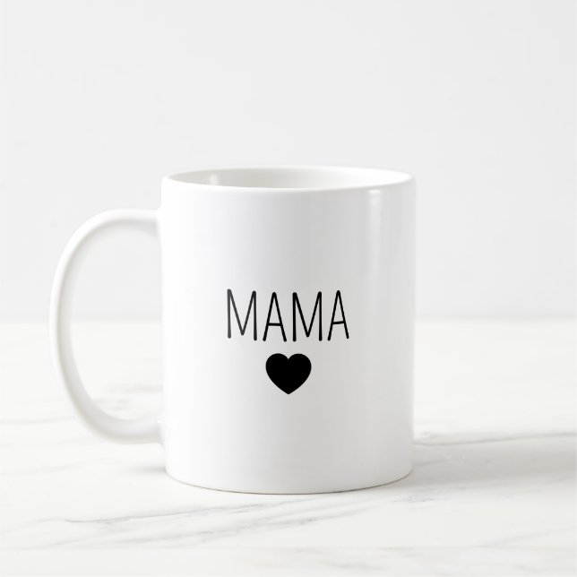 Personalisierte Keramiktasse Mama mit Herz | Tasse Coffee Mug (Left)