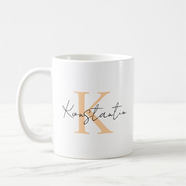 Personalisierte Tasse, Tasse mit Namen und Buchsta Coffee Mug (Left)