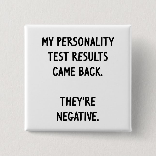 Personality Test 2 Inch Square Button (Front)