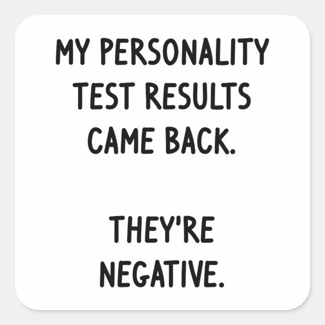 Personality Test Square Sticker (Front)