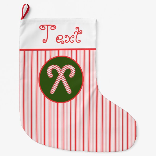 Personaliz candy cane Christmas Stocking (Front)