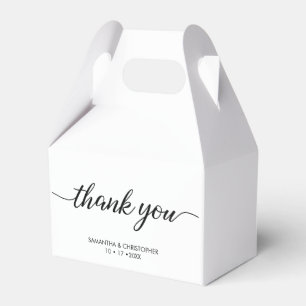 Personaliz Chic Script Thank You Wedding  Favor Box