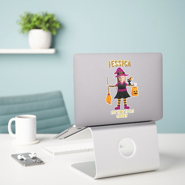 Personaliz Photo Costume Halloween Party For Kids (Laptop On Desk)