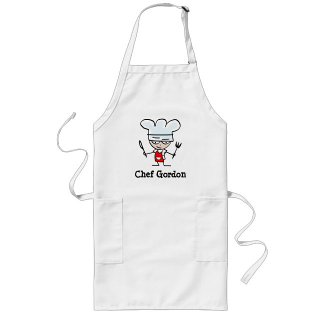 Personalizable apron for men with funny chef image (Front)