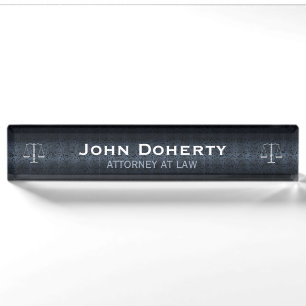 Personalizable ATTORNEY AT LAW Desk Name Plate