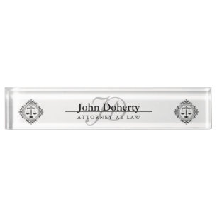 Personalizable ATTORNEY AT LAW Nameplate