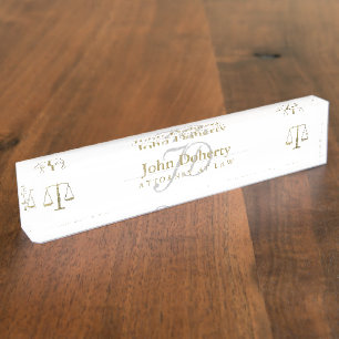 Personalizable ATTORNEY AT LAW Nameplate