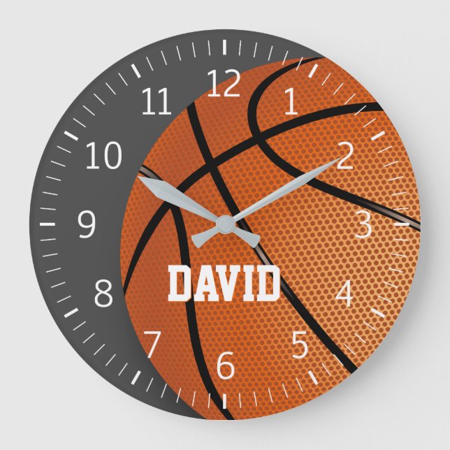 Personalizable Basketball | Cool Gift Large Clock (Front)