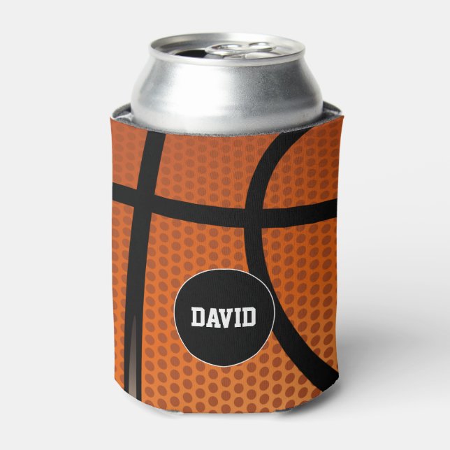 Personalizable Basketball Texture | Sport Gift Can Cooler (Can Front)