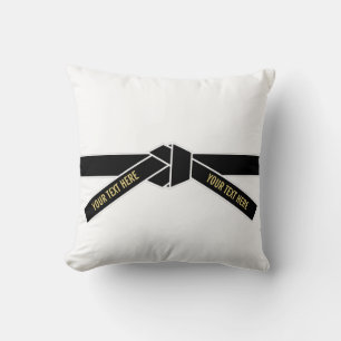Personalizable Black Belt (Kuro-obi) Throw Pillow
