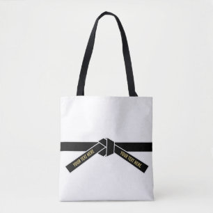 Personalizable Black Belt (Kuro-obi) Tote Bag