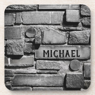 Personalizable Brick Wall Cool Arrangement Coaster