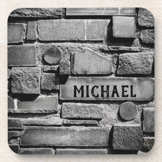 Personalizable Brick Wall Cool Arrangement Coaster (Front)