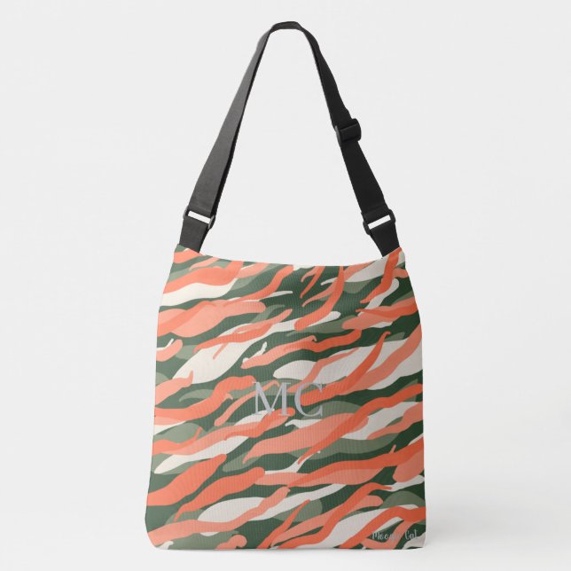 Personalizable Camo Camouflage Zebra Pattern Crossbody Bag (Front)