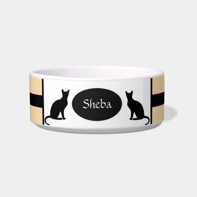 Personalizable  Cat Food Bowl in Three Colours (Front)