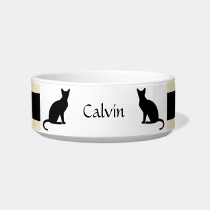Personalizable Cat food Bowl in white HAMbWG