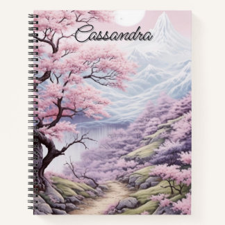 Personalizable Cherry Blossom Landscape  Notebook