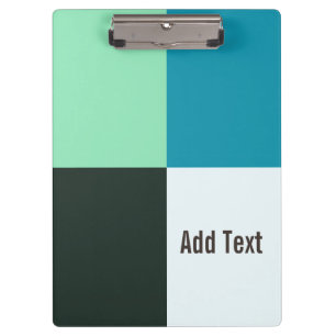Personalizable Coal Ivory Teal Blue Turquoise Clipboard