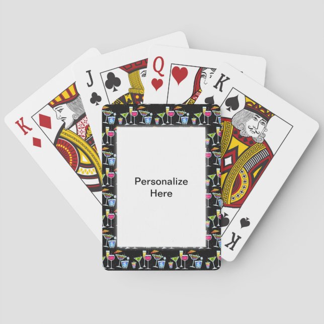 PERSONALIZABLE COCKTAIL GLASSES PLAYING CARDS (Back)