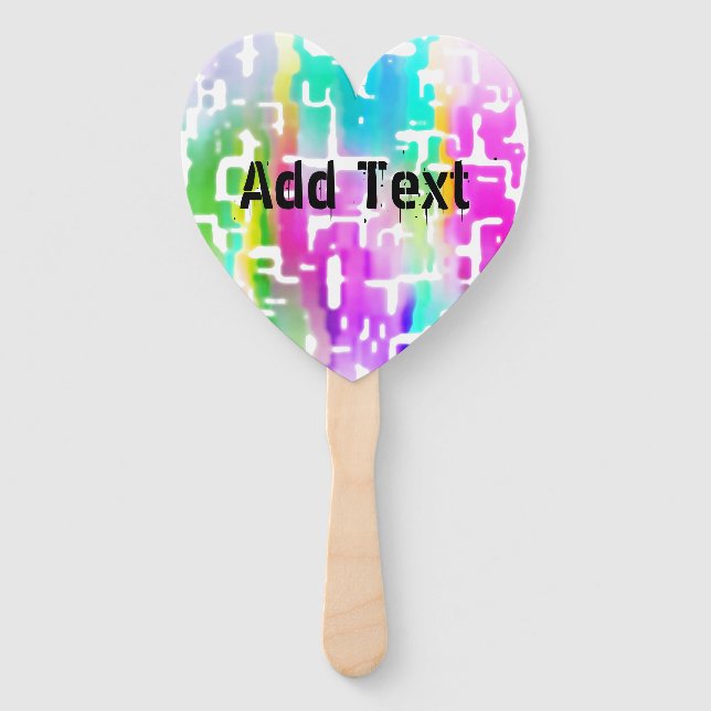Personalizable Colourful Multicolored Pattern Hand Fan (Front)