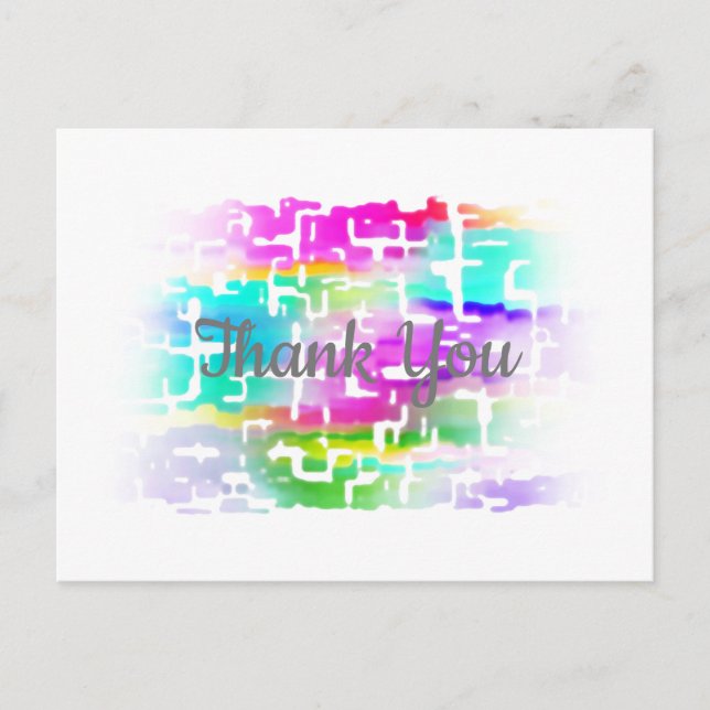 Personalizable Colourful Multicolored Pattern  Postcard (Front)
