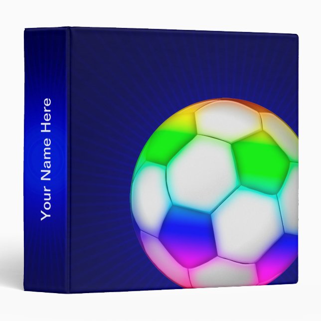 Personalizable Colourful Soccer | Cool Gifts Binder (Front/Spine)