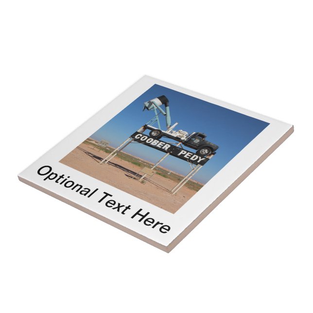 Personalizable Coober Pedy Outback Souvenir Tile (Side)