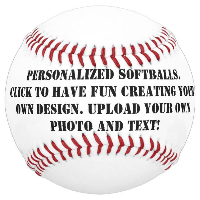 Personalizable Custom Colour Create Your Own Softball (Front)