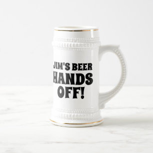 Personalizable Customizable Beer stein Hands Off!