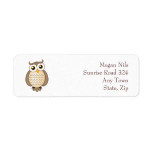 Personalizable Cute Owl Return Address Label