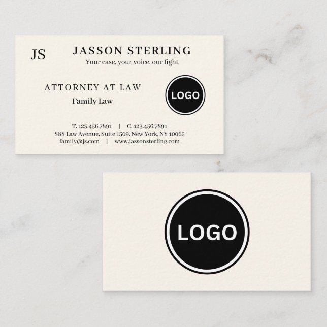 Personalizable Design for Attorney Business  Card (Front/Back)