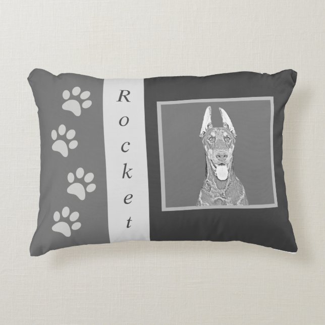 Personalizable Doberman Pinscher Accent Pillow (Front)