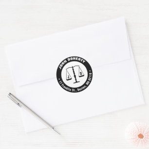 Personalizable Elegant  Scales of Justice Classic Classic Round Sticker