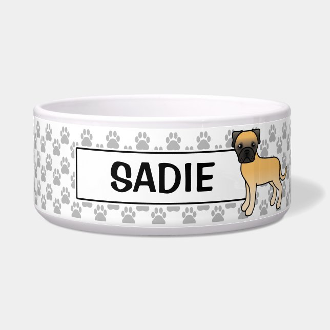 Personalizable Fawn Bullmastiff Dog And Name (Front)