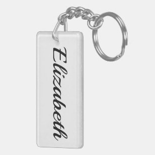 personalizable first name Elizabeth black white Keychain