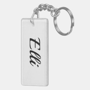 personalizable first name Elli black white Keychain