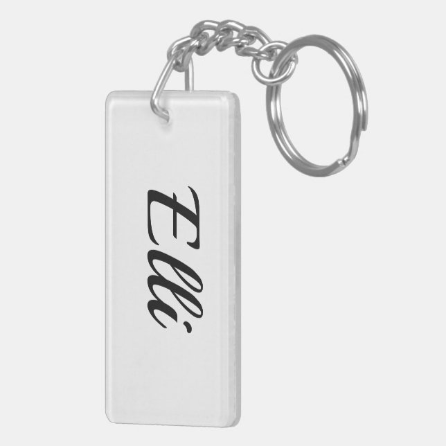 personalizable first name Elli black white Keychain (Back Right)
