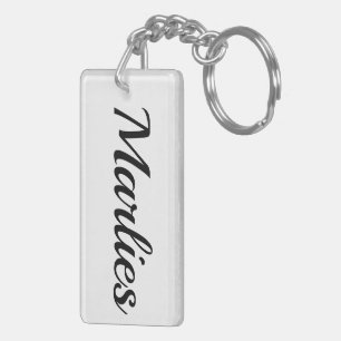 personalizable first name Marlies black and white Keychain