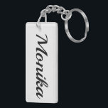 personalizable first name Monika black and white Keychain<br><div class="desc">personalizable first name Monika black and white</div>