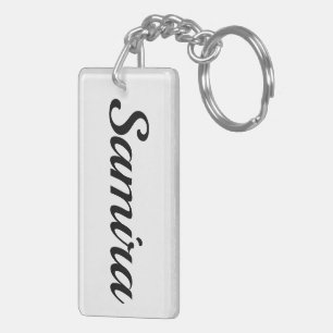 personalizable first name Samira black white Keychain