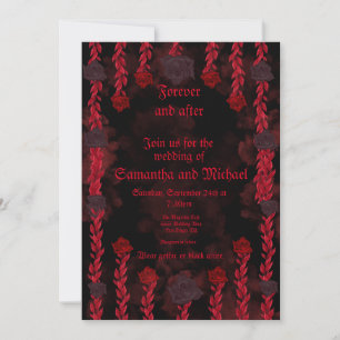 Personalizable Gothic black and red roses  Invitation