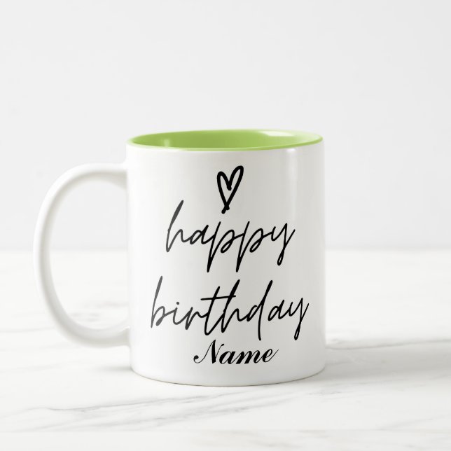 Personalizable Happy Birthday Coffee Mug (Left)