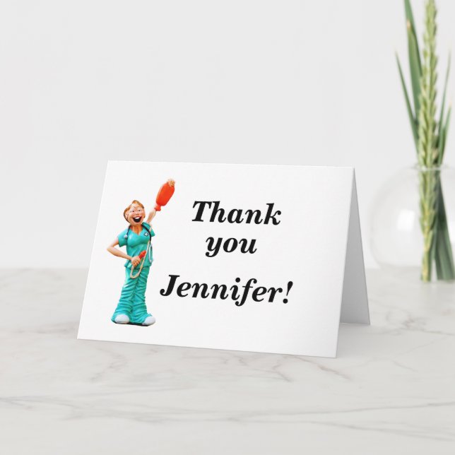 Personalizable Humourous Nurses Thank You Card (Front)