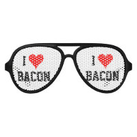 Personalizable i heart bacon party shades