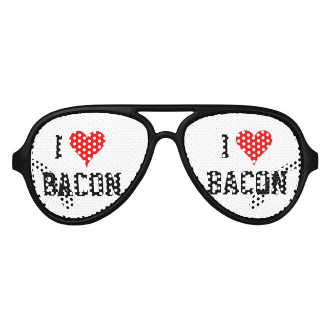 Personalizable i heart bacon party shades (Front)